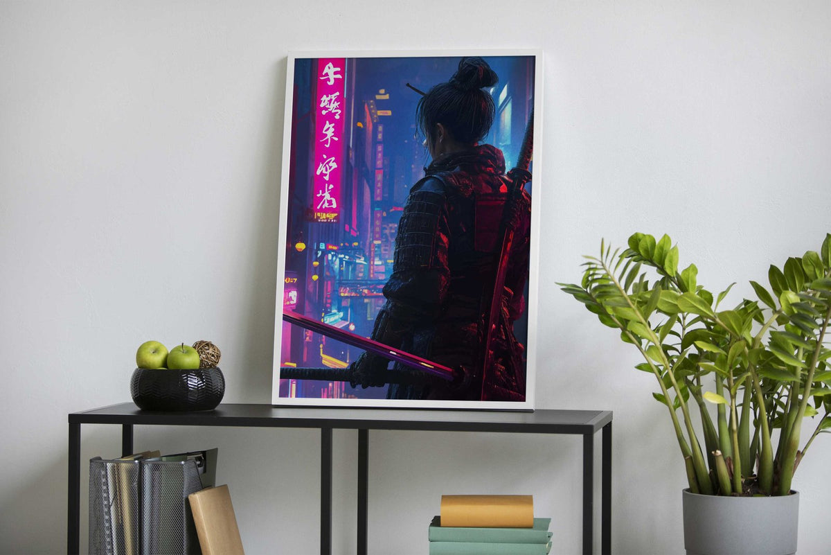 Geisha Cyberpunk Japan Asian Style Poster | Wall Art for Home & Office | High-Quality Print - High-Quality Visual Display
