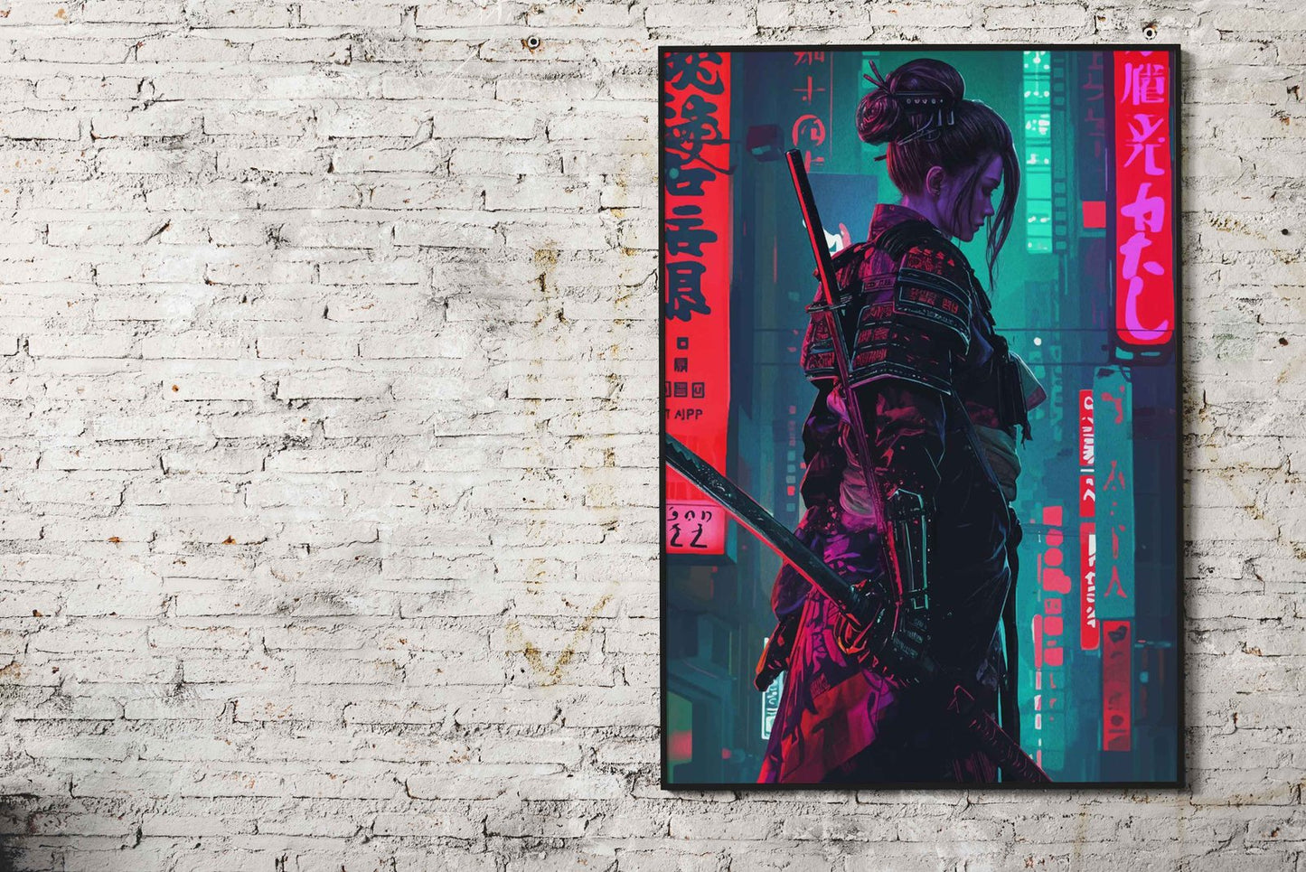 Geisha Cyberpunk Japanese Asian Style Poster | Wall Art for Home & Office | High-Quality Print