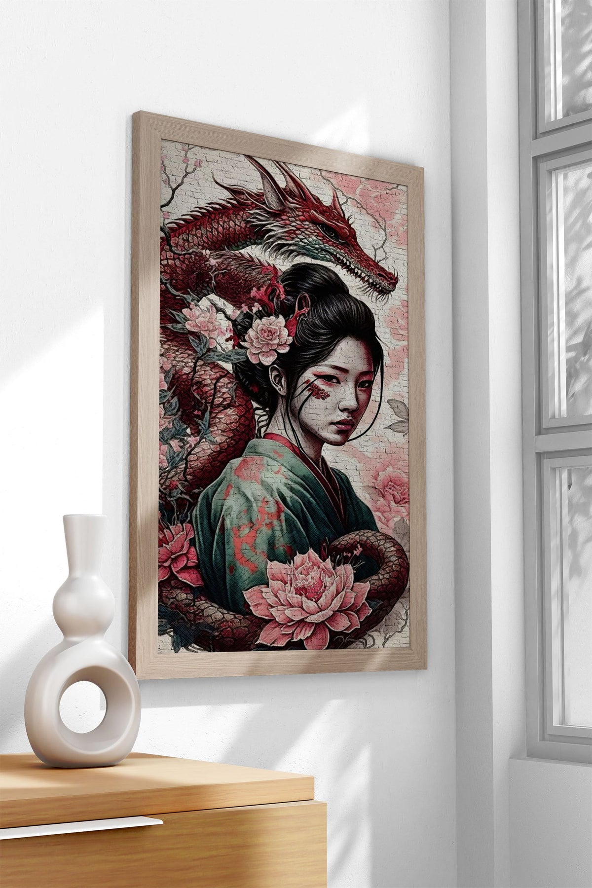 Geisha Dragon 1 Asian Style Poster | Wall Art for Home & Office | High-Quality Print - High-Quality Visual Display
