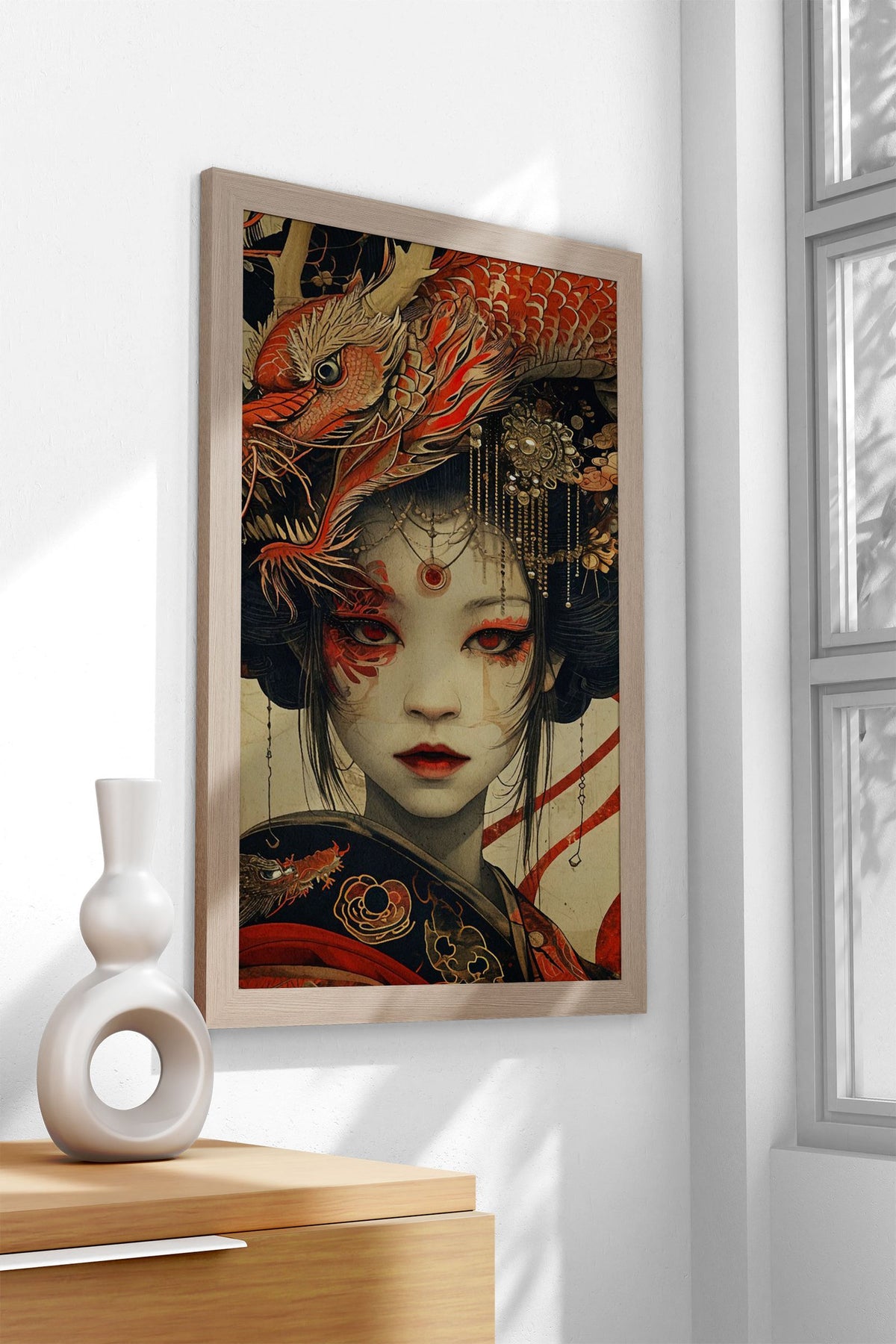 Geisha Dragon Japan Asian Style Poster | Wall Art for Home & Office | High-Quality Print - High-Quality Visual Display