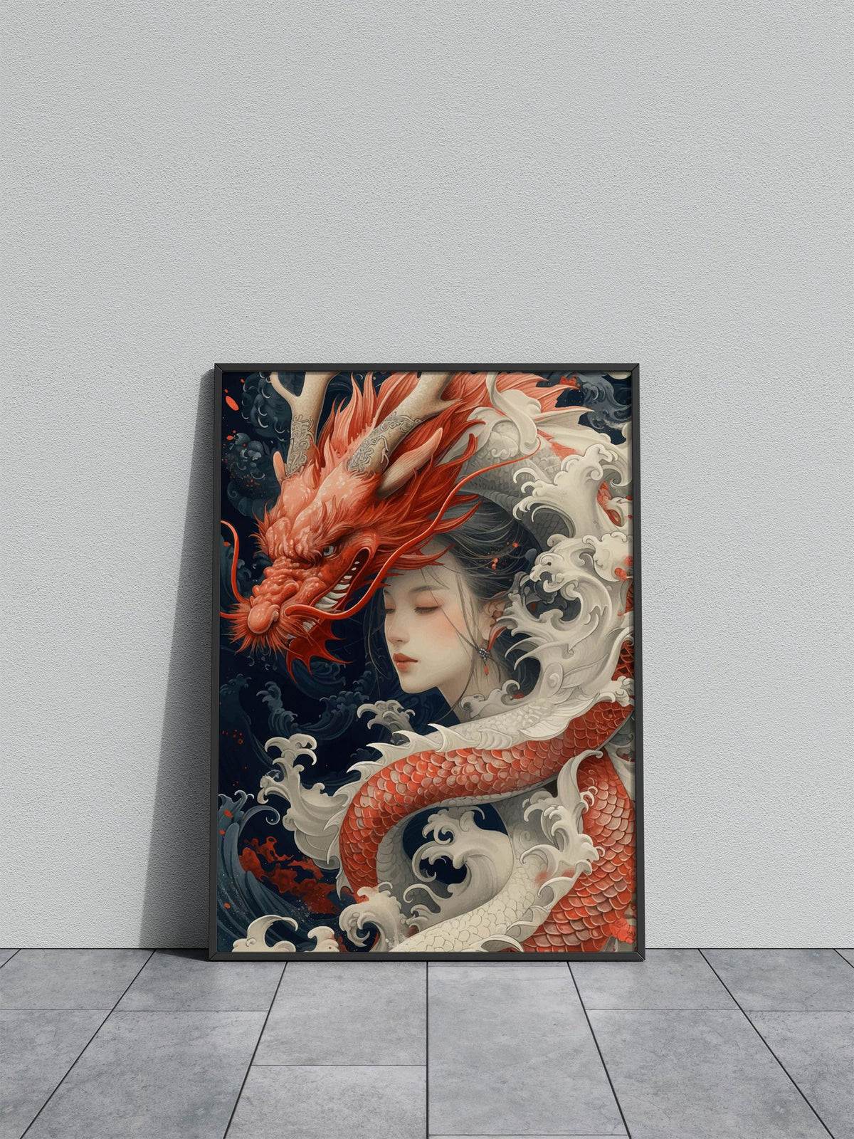 Geisha Dragon Japanese Asian Style Poster | Wall Art for Home & Office | High-Quality Print - High-Quality Visual Display
