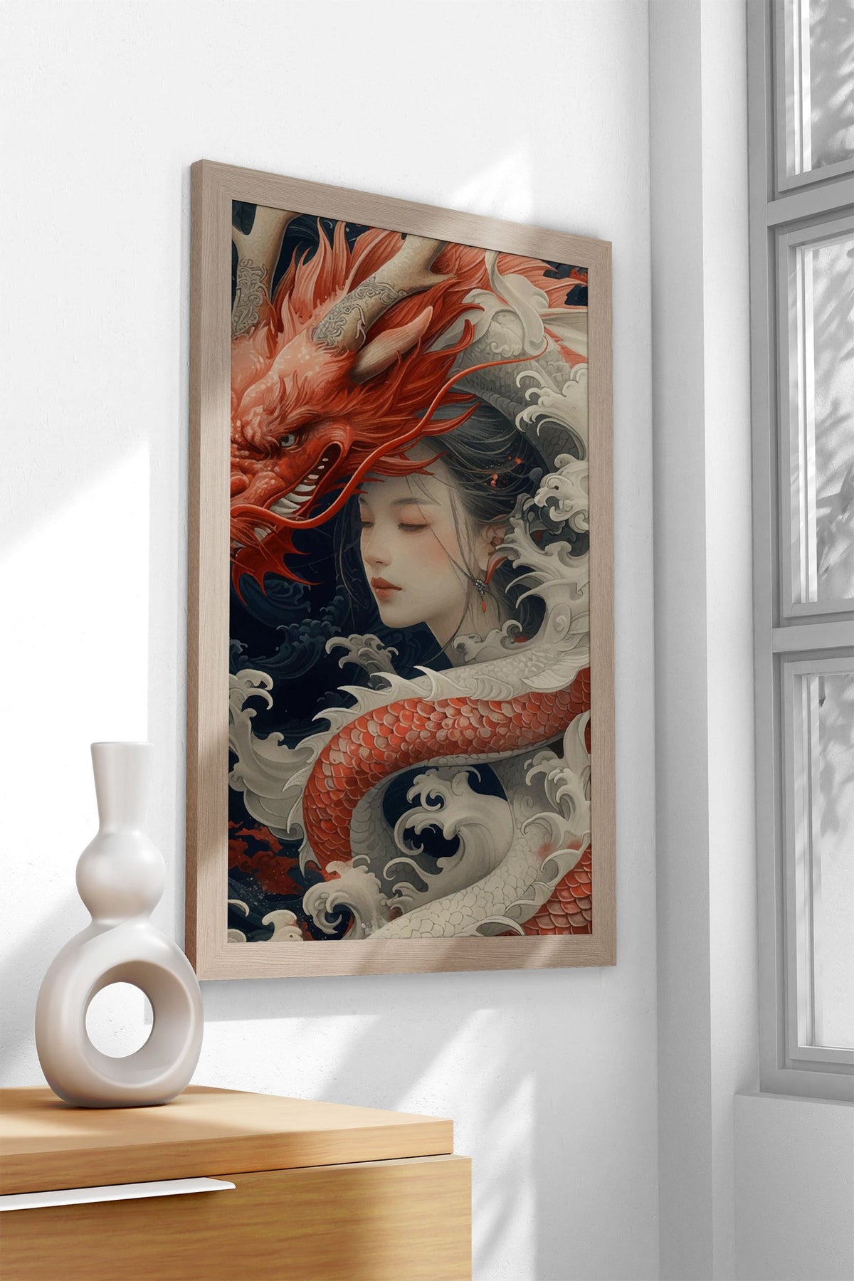 Geisha Dragon Japanese Asian Style Poster | Wall Art for Home & Office | High-Quality Print - High-Quality Visual Display