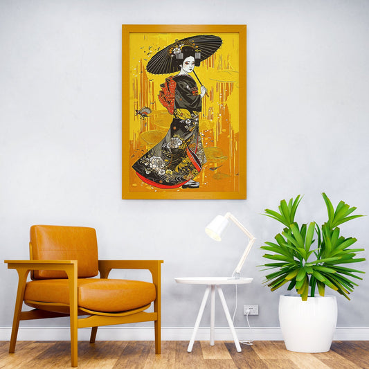 Geisha Drawing Asian Style Poster | Wall Art for Home & Office | High-Quality Print - High-Quality Visual Display