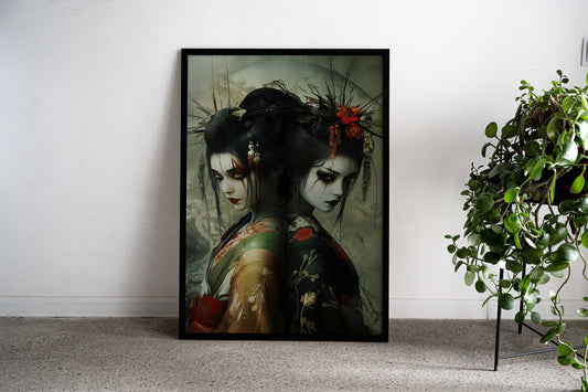 Geisha Ghosts Horror Japanese Cherry Blossom Asian Style Poster | Wall Art for Home & Office | High-Quality Print - High-Quality Visual Display