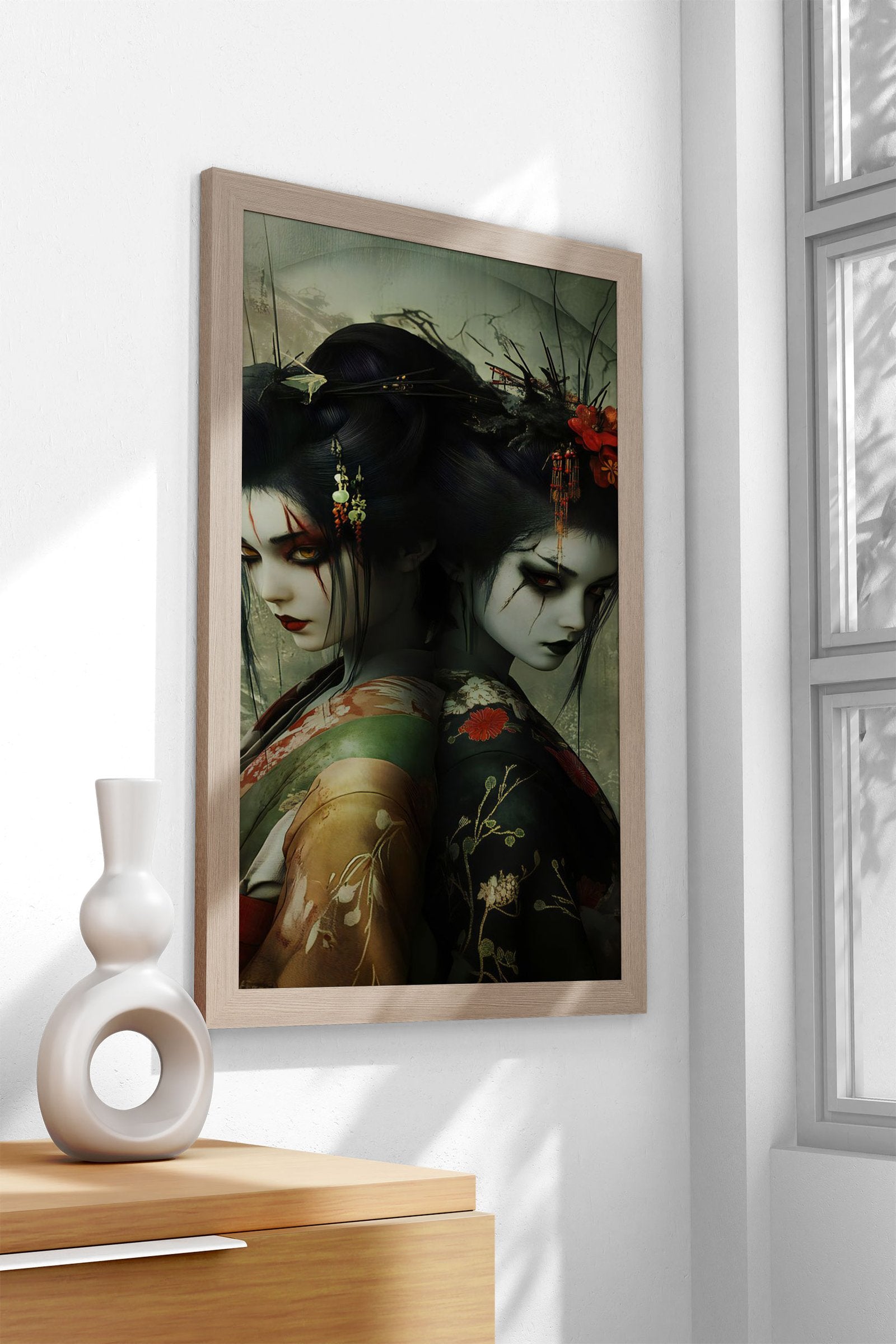 Geisha Ghosts Horror Japanese Cherry Blossom Asian Style Poster | Wall Art for Home & Office | High-Quality Print - High-Quality Visual Display