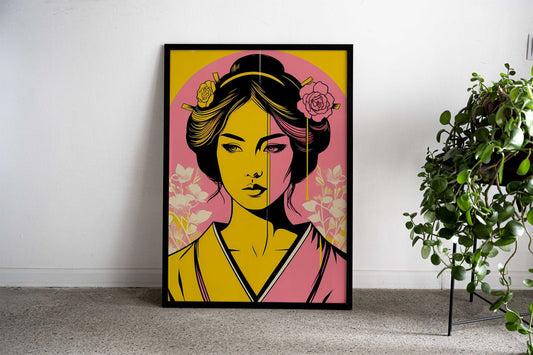 Geisha Goddess Asian Style Poster | Wall Art for Home & Office | High-Quality Print - High-Quality Visual Display
