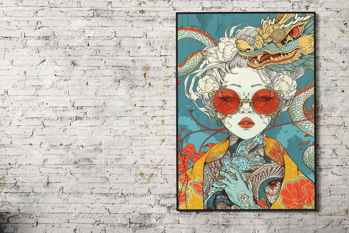 Geisha Guardian Asian Style Poster | Wall Art for Home & Office | High-Quality Print - High-Quality Visual Display