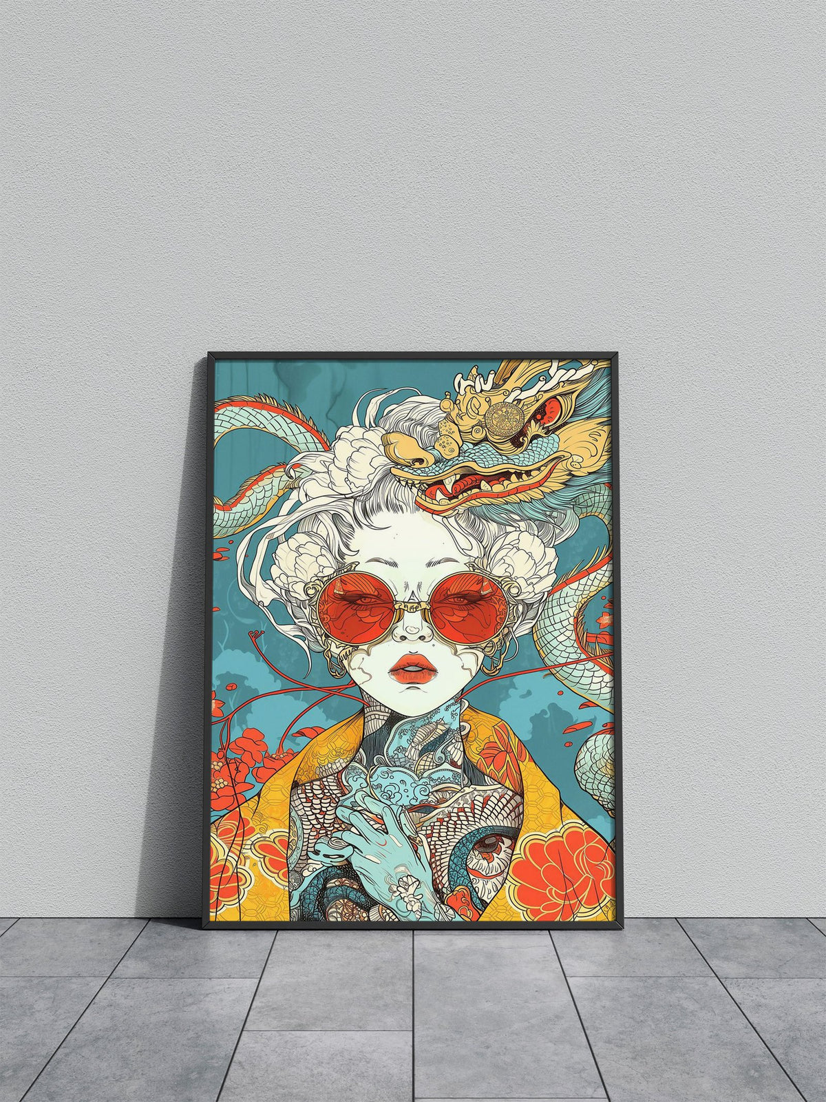 Geisha Guardian Asian Style Poster | Wall Art for Home & Office | High-Quality Print - High-Quality Visual Display