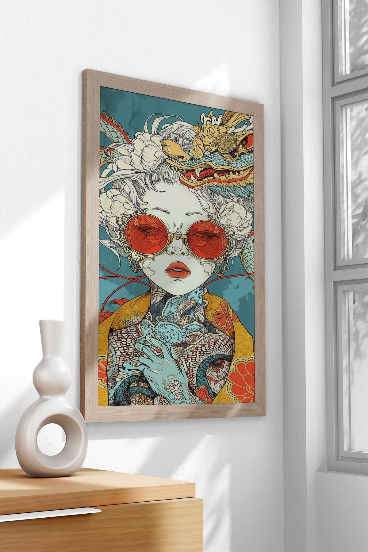 Geisha Guardian Asian Style Poster | Wall Art for Home & Office | High-Quality Print - High-Quality Visual Display
