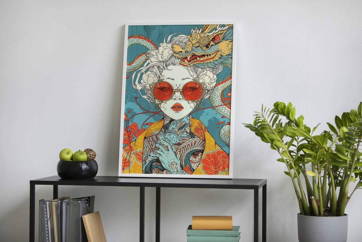 Geisha Guardian Asian Style Poster | Wall Art for Home & Office | High-Quality Print - High-Quality Visual Display