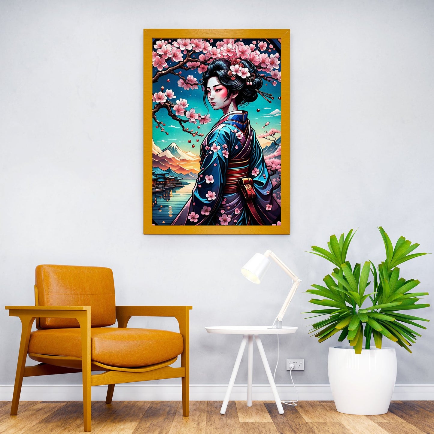 Geisha Japan Cherry Blosso Asian Style Poster | Wall Art for Home & Office | High-Quality Print - High-Quality Visual Display