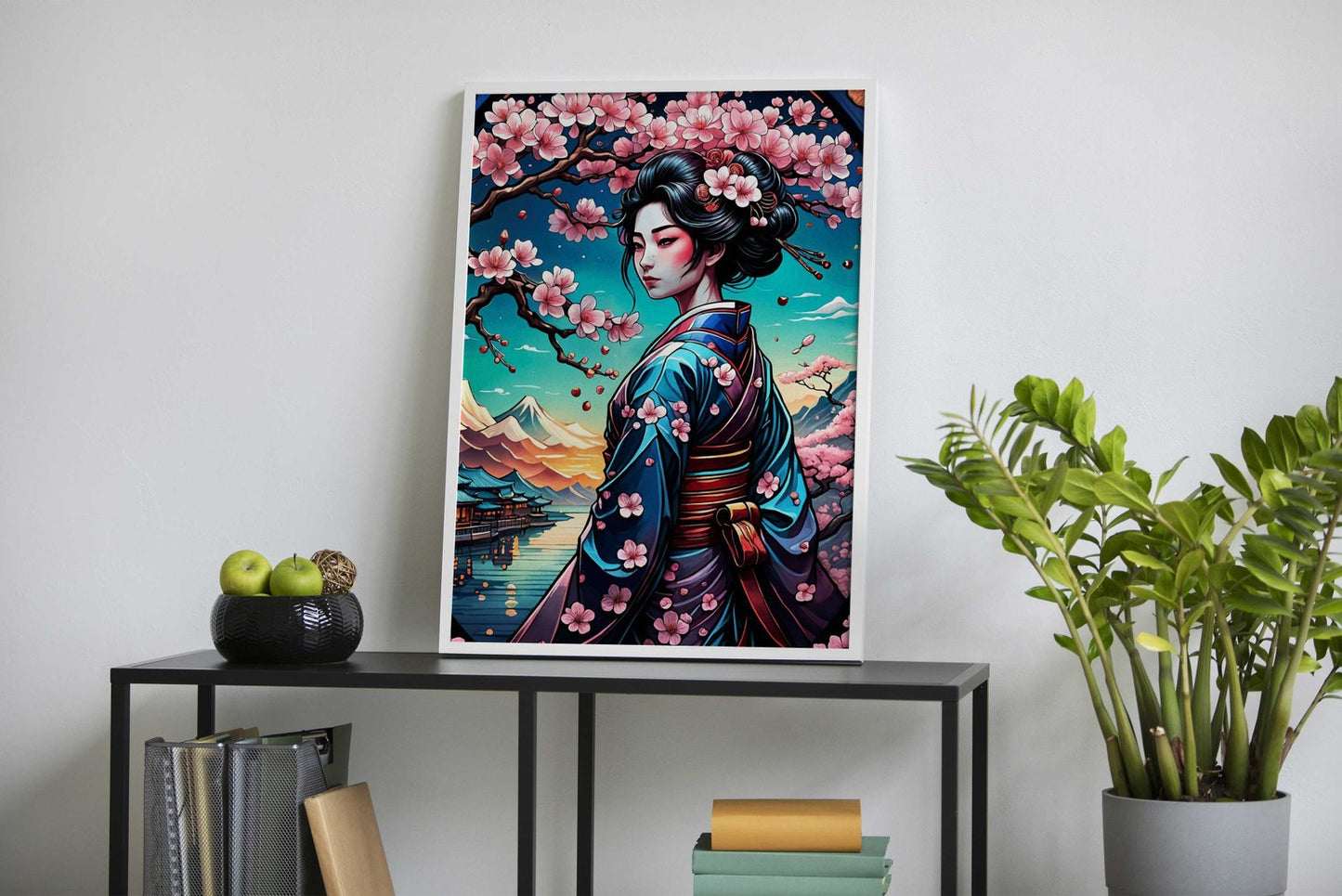 Geisha Japan Cherry Blosso Asian Style Poster | Wall Art for Home & Office | High-Quality Print - High-Quality Visual Display