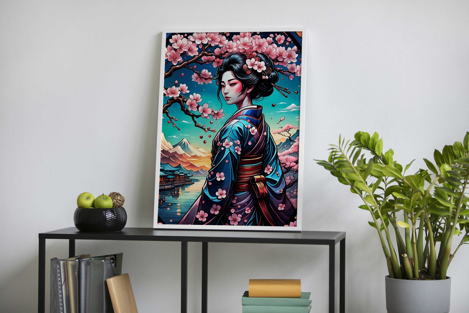 Geisha Japan Cherry Blosso Asian Style Poster | Wall Art for Home & Office | High-Quality Print - High-Quality Visual Display