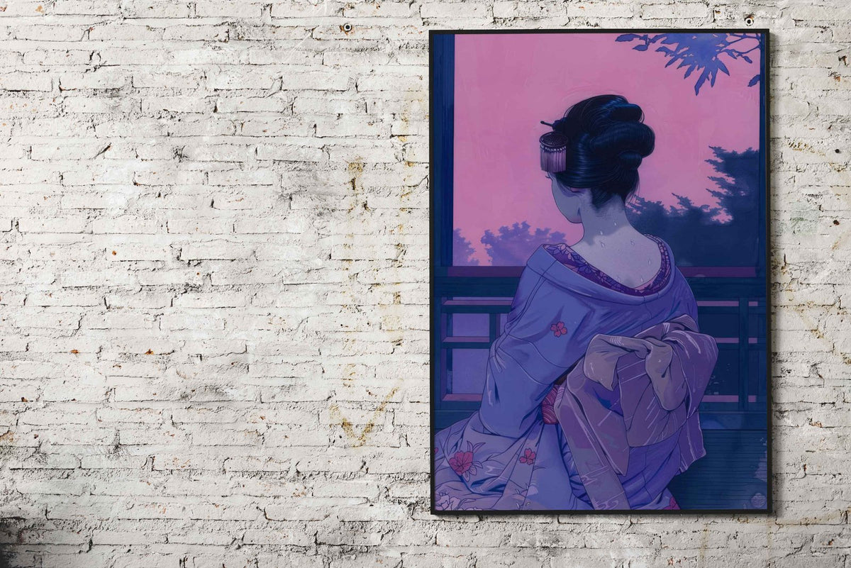 Geisha Japan Painting Asian Style Poster | Wall Art for Home & Office | High-Quality Print - High-Quality Visual Display