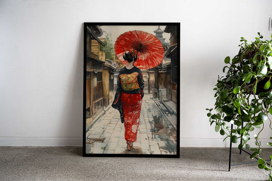 Geisha Japan Samurai Kyoto Asian Style Poster | Wall Art for Home & Office | High-Quality Print - High-Quality Visual Display