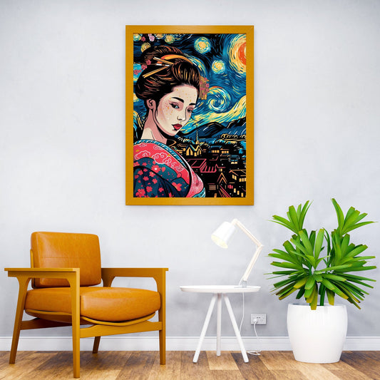 Geisha Japan Van Gogh Asian Style Poster | Wall Art for Home & Office | High-Quality Print - High-Quality Visual Display