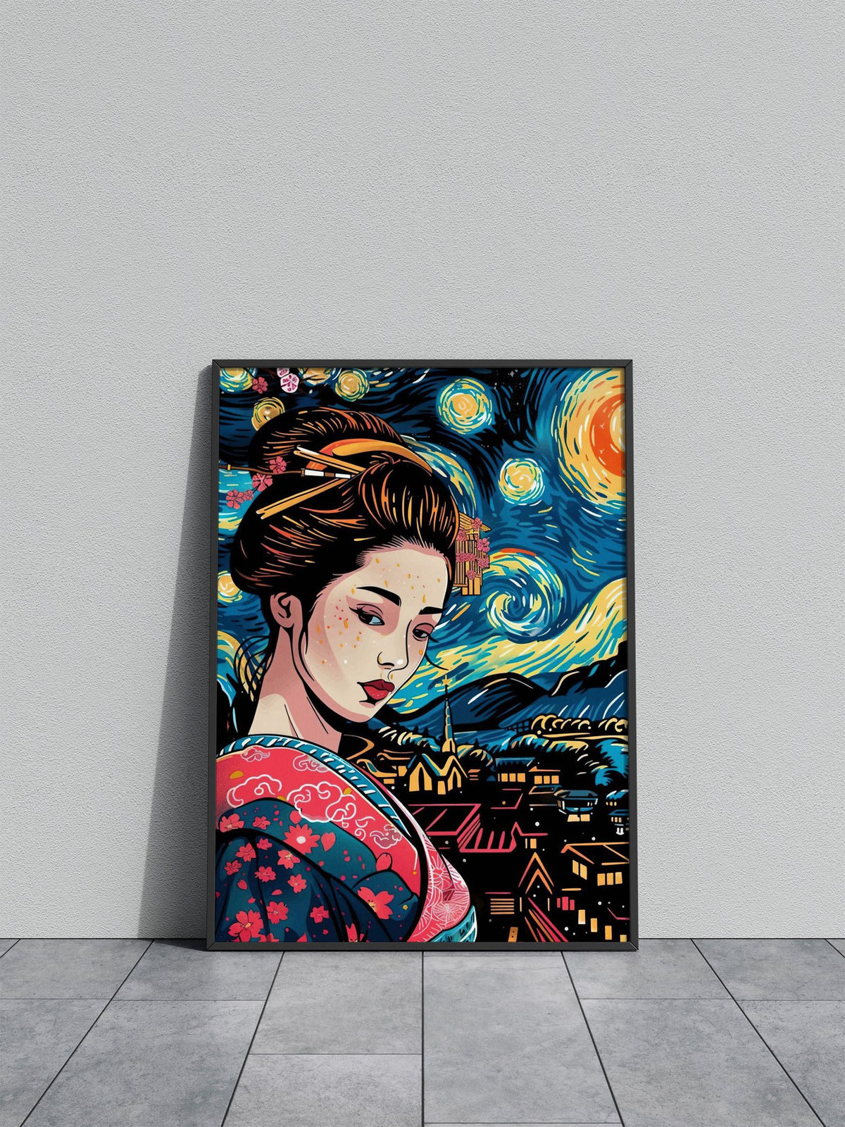 Geisha Japan Van Gogh Asian Style Poster | Wall Art for Home & Office | High-Quality Print - High-Quality Visual Display