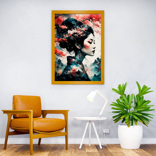 Geisha Japan Warrior Asian Style Poster | Wall Art for Home & Office | High-Quality Print - High-Quality Visual Display
