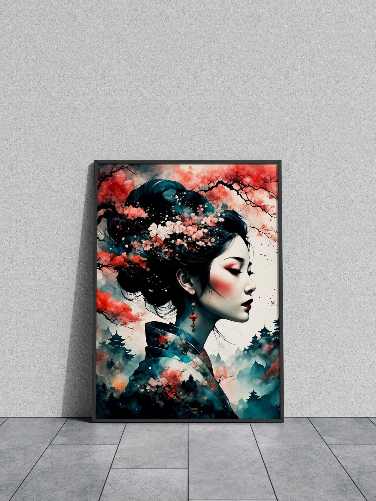 Geisha Japan Warrior Asian Style Poster | Wall Art for Home & Office | High-Quality Print - High-Quality Visual Display
