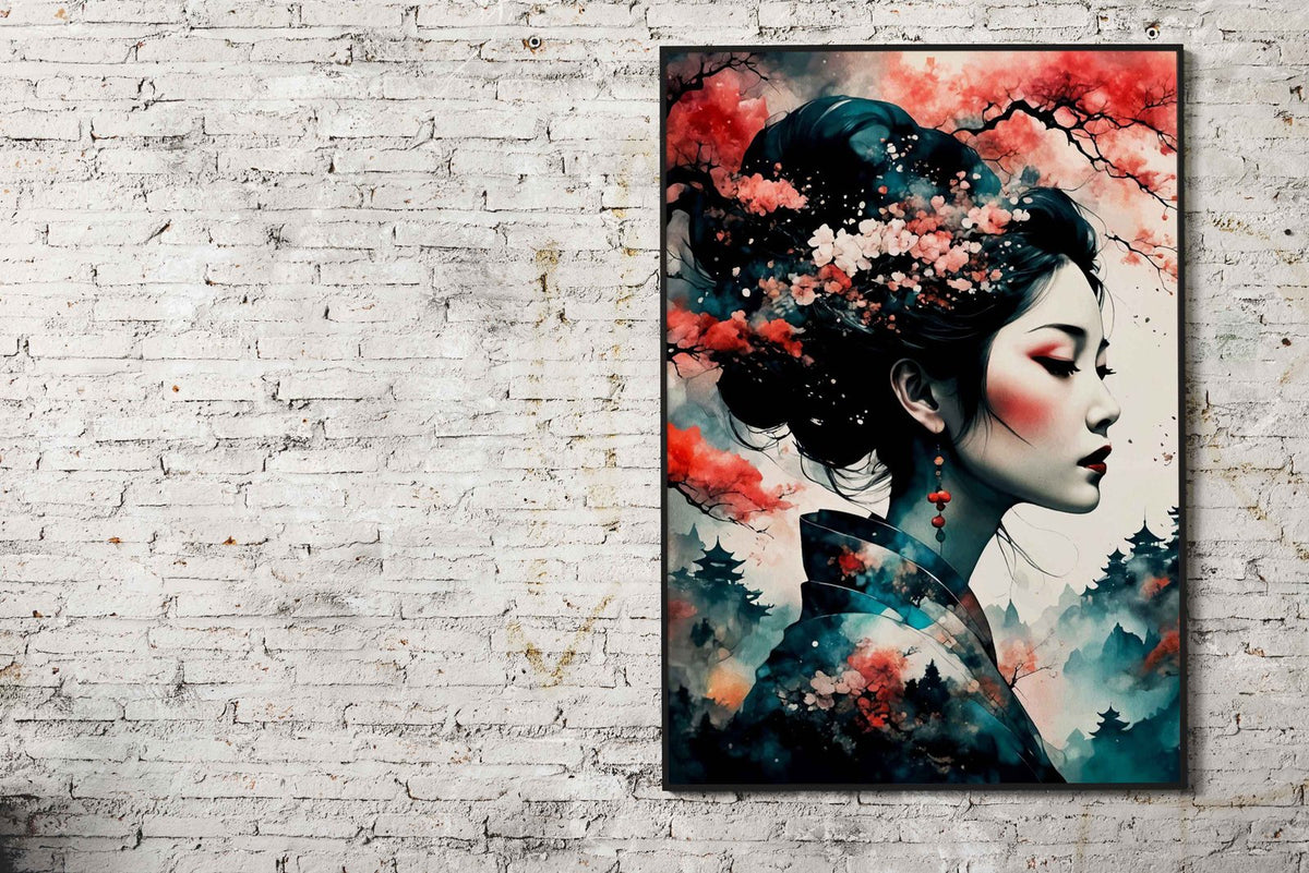 Geisha Japan Warrior Asian Style Poster | Wall Art for Home & Office | High-Quality Print - High-Quality Visual Display
