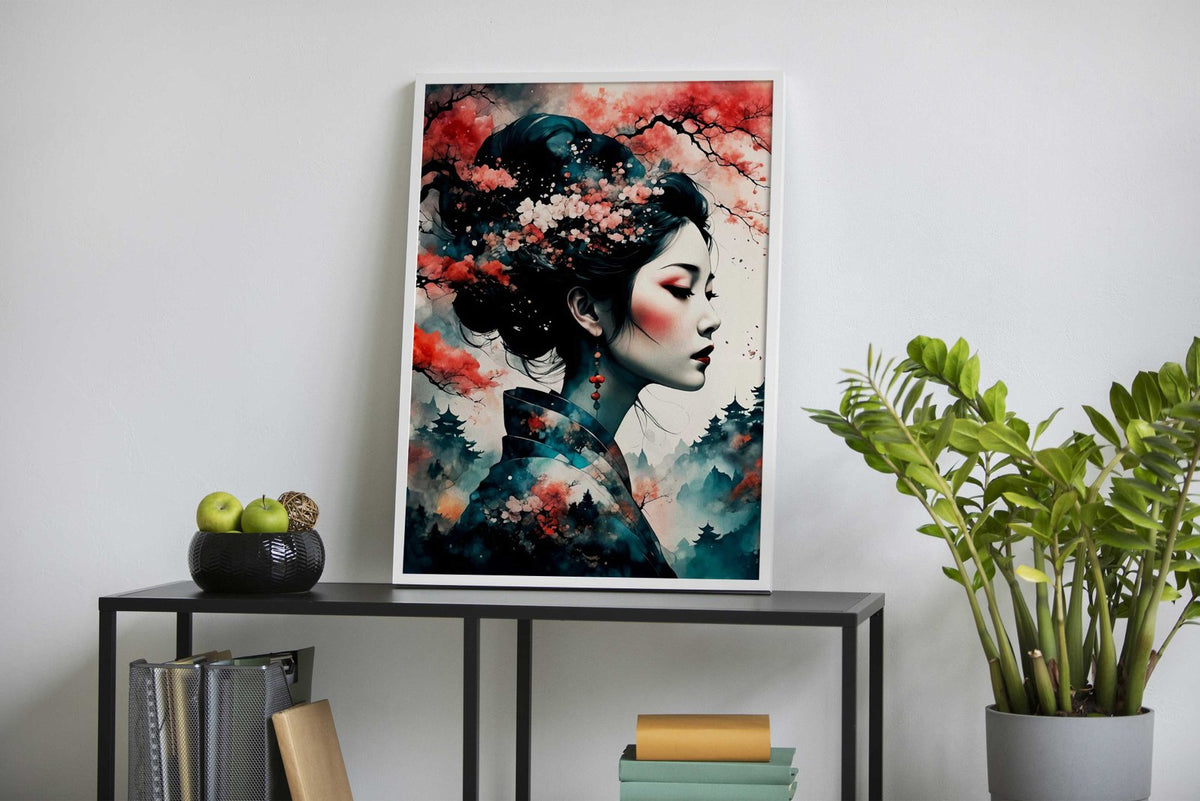 Geisha Japan Warrior Asian Style Poster | Wall Art for Home & Office | High-Quality Print - High-Quality Visual Display