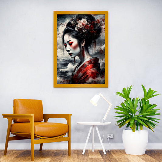 Geisha Japan Watercolor Asian Style Poster | Wall Art for Home & Office | High-Quality Print - High-Quality Visual Display