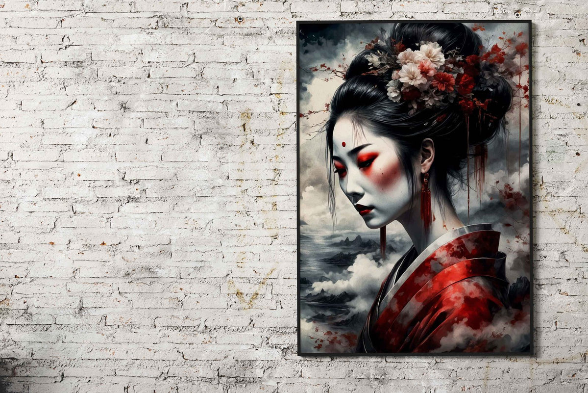 Geisha Japan Watercolor Asian Style Poster | Wall Art for Home & Office | High-Quality Print - High-Quality Visual Display
