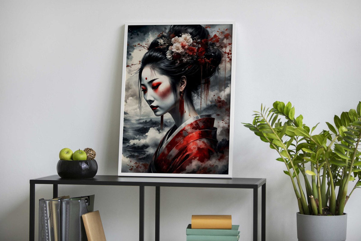 Geisha Japan Watercolor Asian Style Poster | Wall Art for Home & Office | High-Quality Print - High-Quality Visual Display