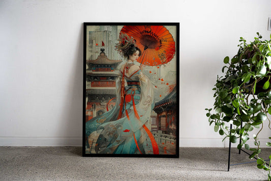 Geisha Japan Asian Style Poster | Wall Art for Home & Office | High-Quality Print - High-Quality Visual Display