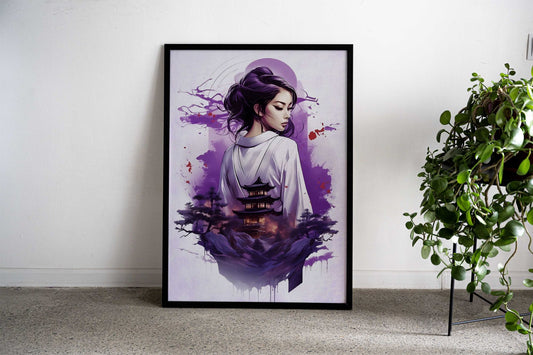 Geisha Japanese Girl Asian Style Poster | Wall Art for Home & Office | High-Quality Print - High-Quality Visual Display