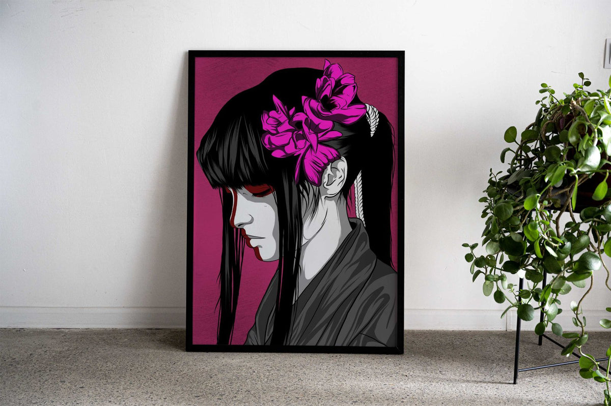 Geisha Japanese Kimono Asian Style Poster | Wall Art for Home & Office | High-Quality Print - High-Quality Visual Display