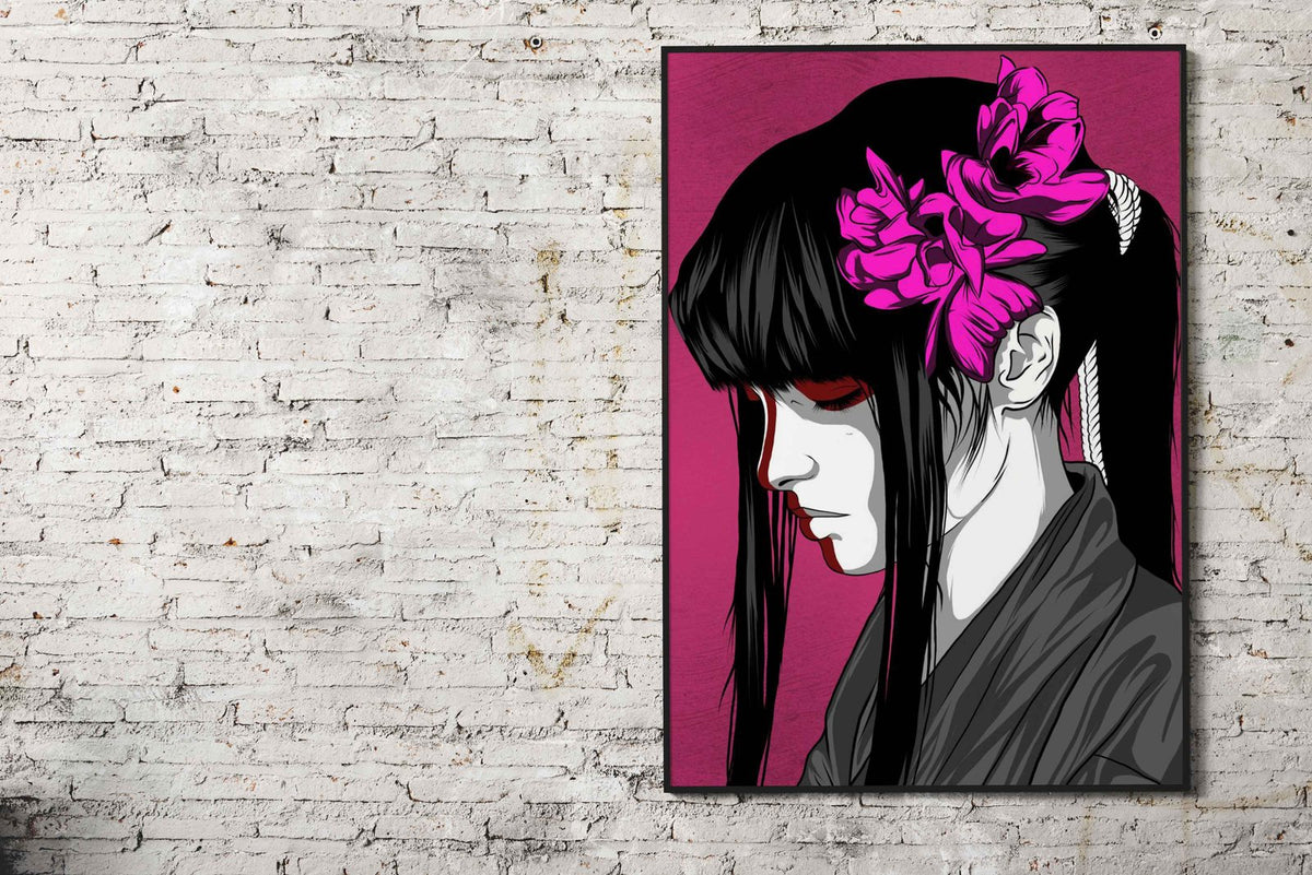 Geisha Japanese Kimono Asian Style Poster | Wall Art for Home & Office | High-Quality Print - High-Quality Visual Display