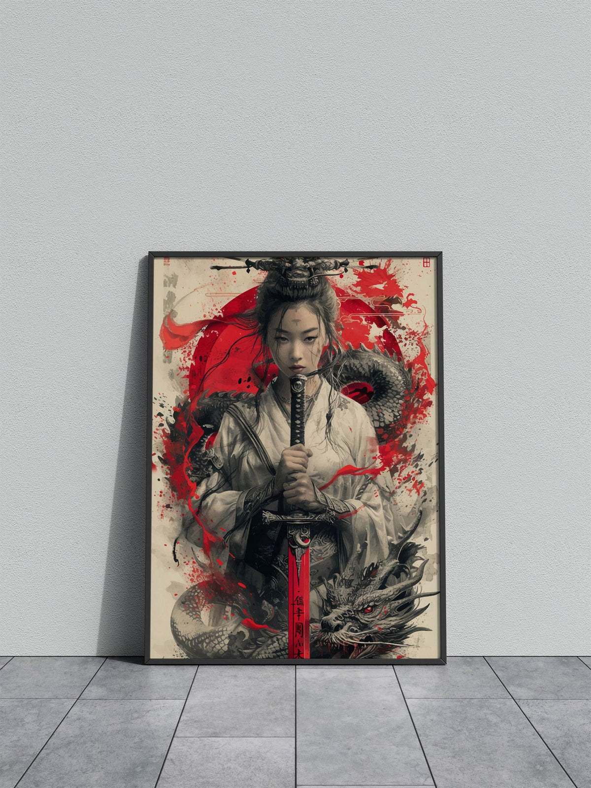 Geisha Japanese Warrior Asian Style Poster | Wall Art for Home & Office | High-Quality Print - High-Quality Visual Display