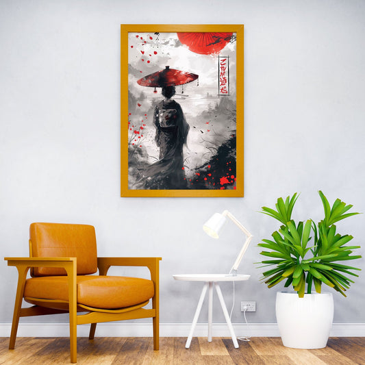 Geisha Japanese ink Asian Style Poster | Wall Art for Home & Office | High-Quality Print - High-Quality Visual Display