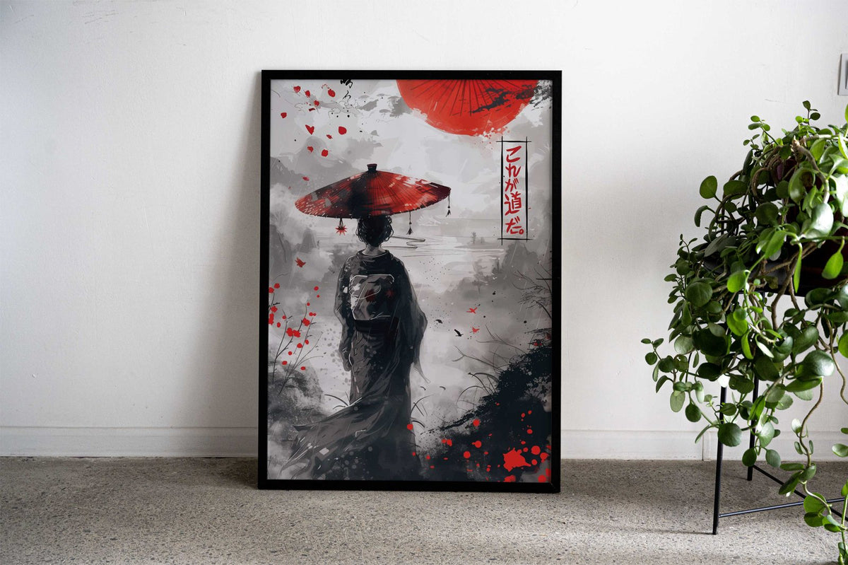 Geisha Japanese ink Asian Style Poster | Wall Art for Home & Office | High-Quality Print - High-Quality Visual Display