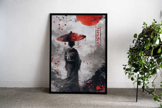 Geisha Japanese ink Asian Style Poster | Wall Art for Home & Office | High-Quality Print - High-Quality Visual Display
