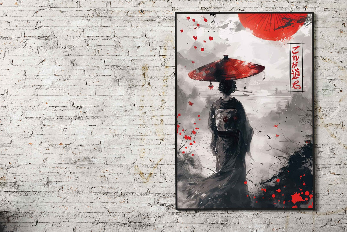 Geisha Japanese ink Asian Style Poster | Wall Art for Home & Office | High-Quality Print - High-Quality Visual Display