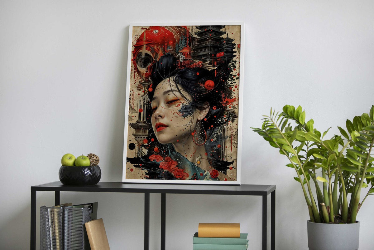Geisha Japanese Asian Style Poster | Wall Art for Home & Office | High-Quality Print - High-Quality Visual Display