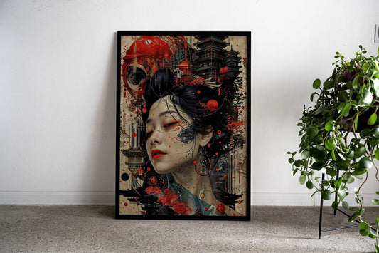 Geisha Japanese Asian Style Poster | Wall Art for Home & Office | High-Quality Print - High-Quality Visual Display