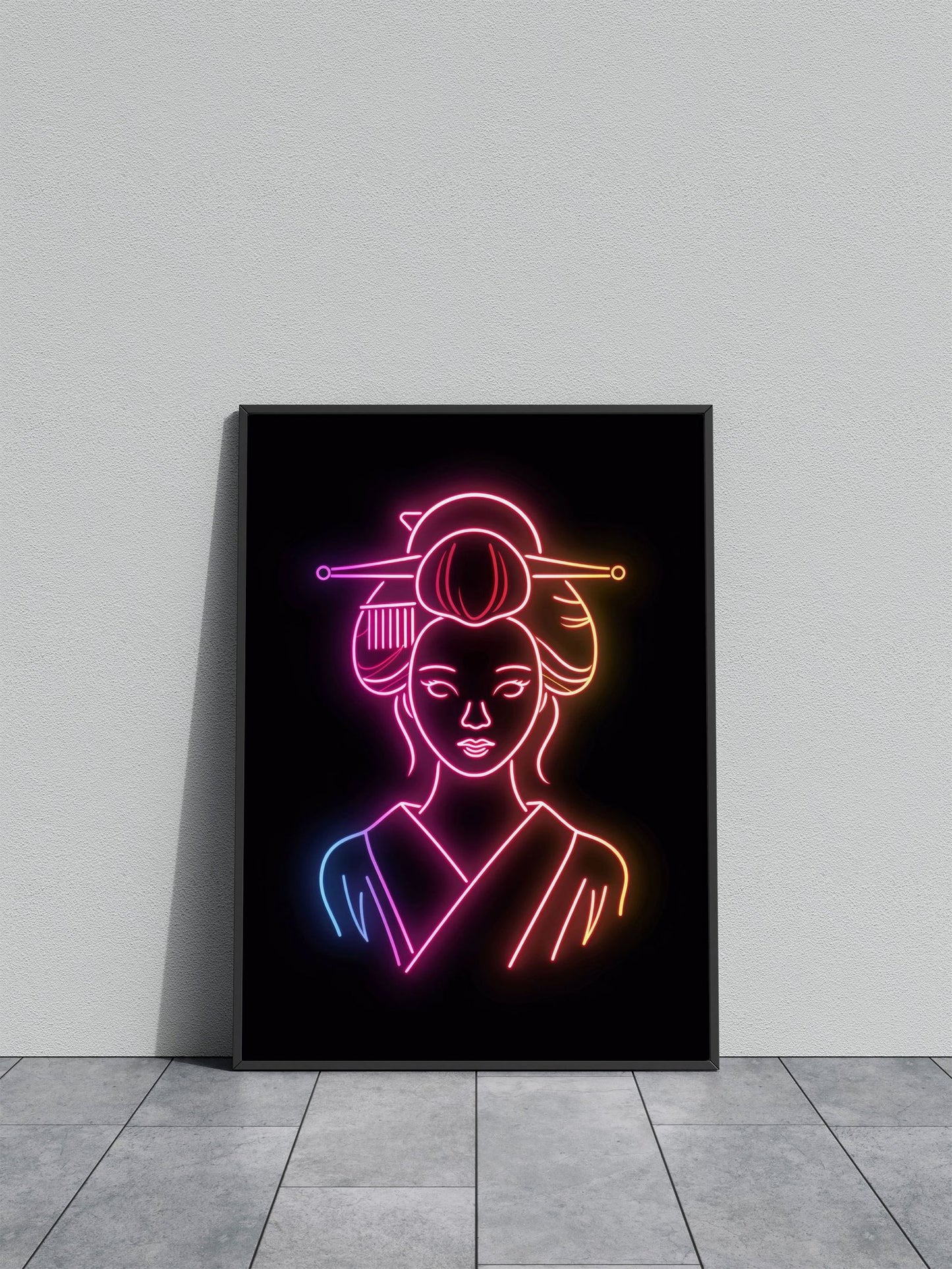 Geisha Light Neon Japan Asian Style Poster | Wall Art for Home & Office | High-Quality Print