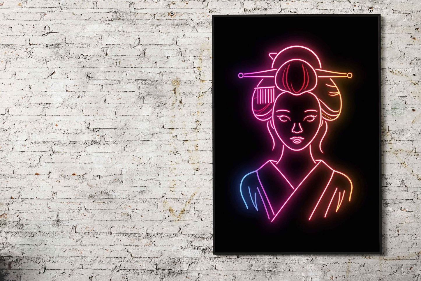 Geisha Light Neon Japan Asian Style Poster | Wall Art for Home & Office | High-Quality Print