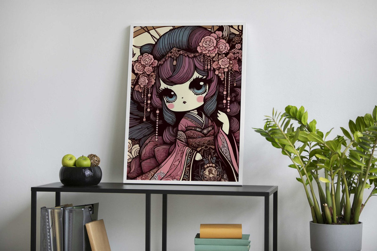 Geisha Lolita Kawaii Asian Style Poster | Wall Art for Home & Office | High-Quality Print - High-Quality Visual Display