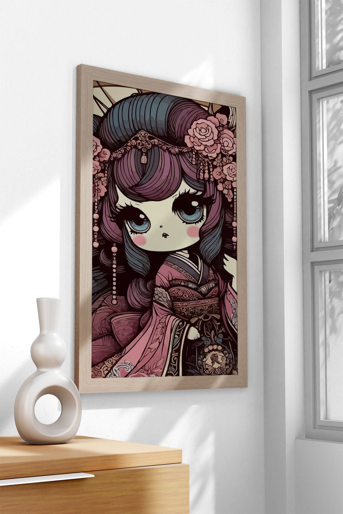 Geisha Lolita Kawaii Asian Style Poster | Wall Art for Home & Office | High-Quality Print - High-Quality Visual Display