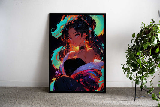 Geisha Magical Samurai Asian Style Poster | Wall Art for Home & Office | High-Quality Print - High-Quality Visual Display