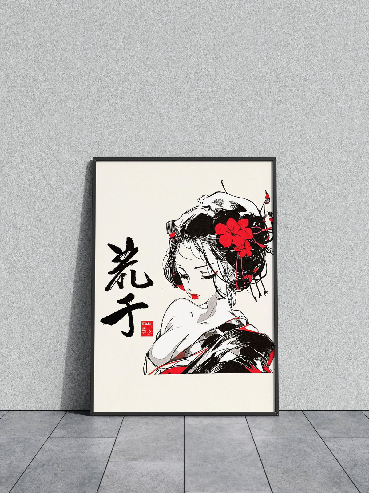 Geisha Minimalist Art Asian Style Poster | Wall Art for Home & Office | High-Quality Print - High-Quality Visual Display