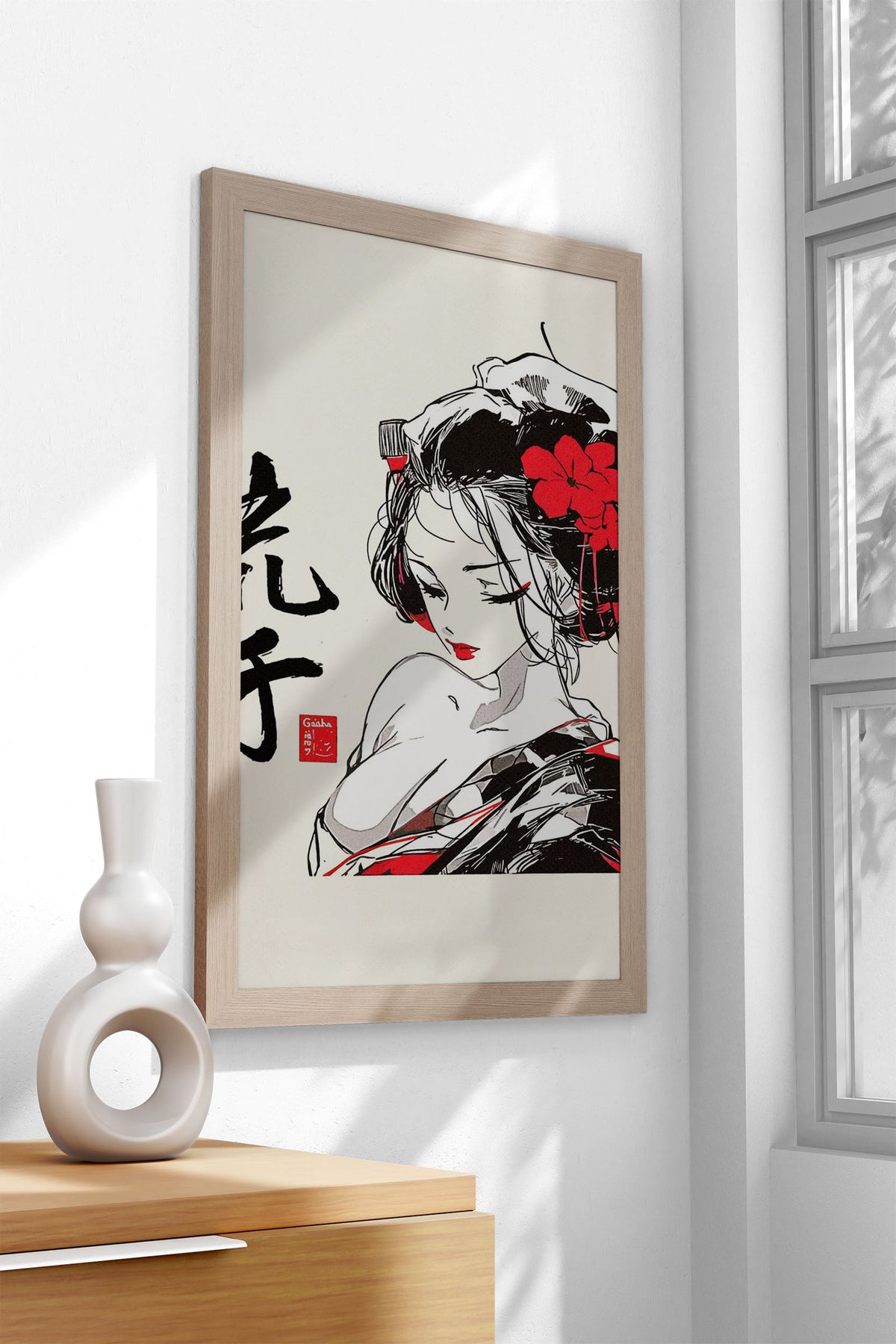 Geisha Minimalist Art Asian Style Poster | Wall Art for Home & Office | High-Quality Print - High-Quality Visual Display