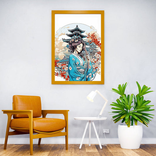 Geisha Minimalist Asian Style Poster | Wall Art for Home & Office | High-Quality Print - High-Quality Visual Display