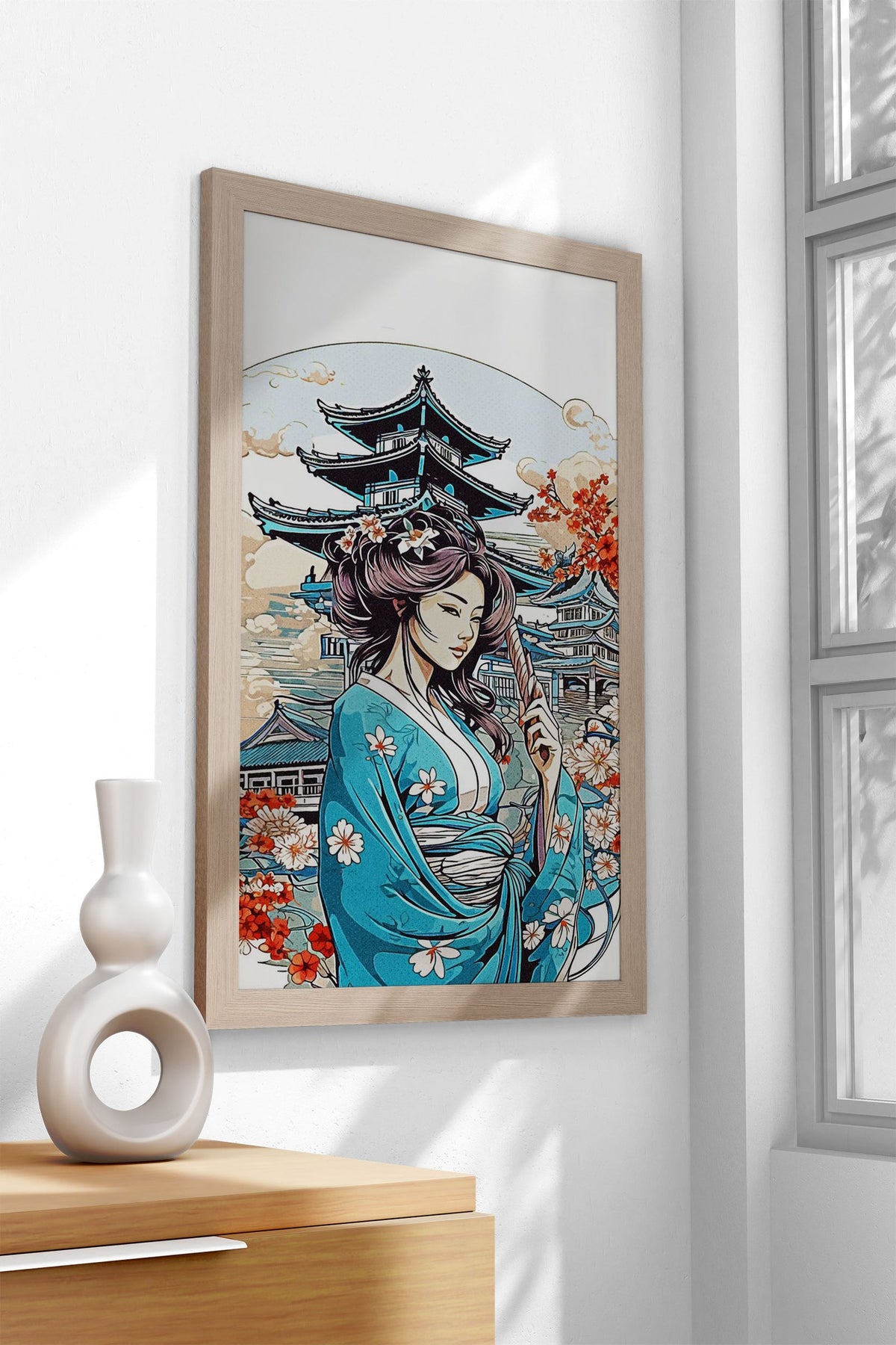 Geisha Minimalist Asian Style Poster | Wall Art for Home & Office | High-Quality Print - High-Quality Visual Display