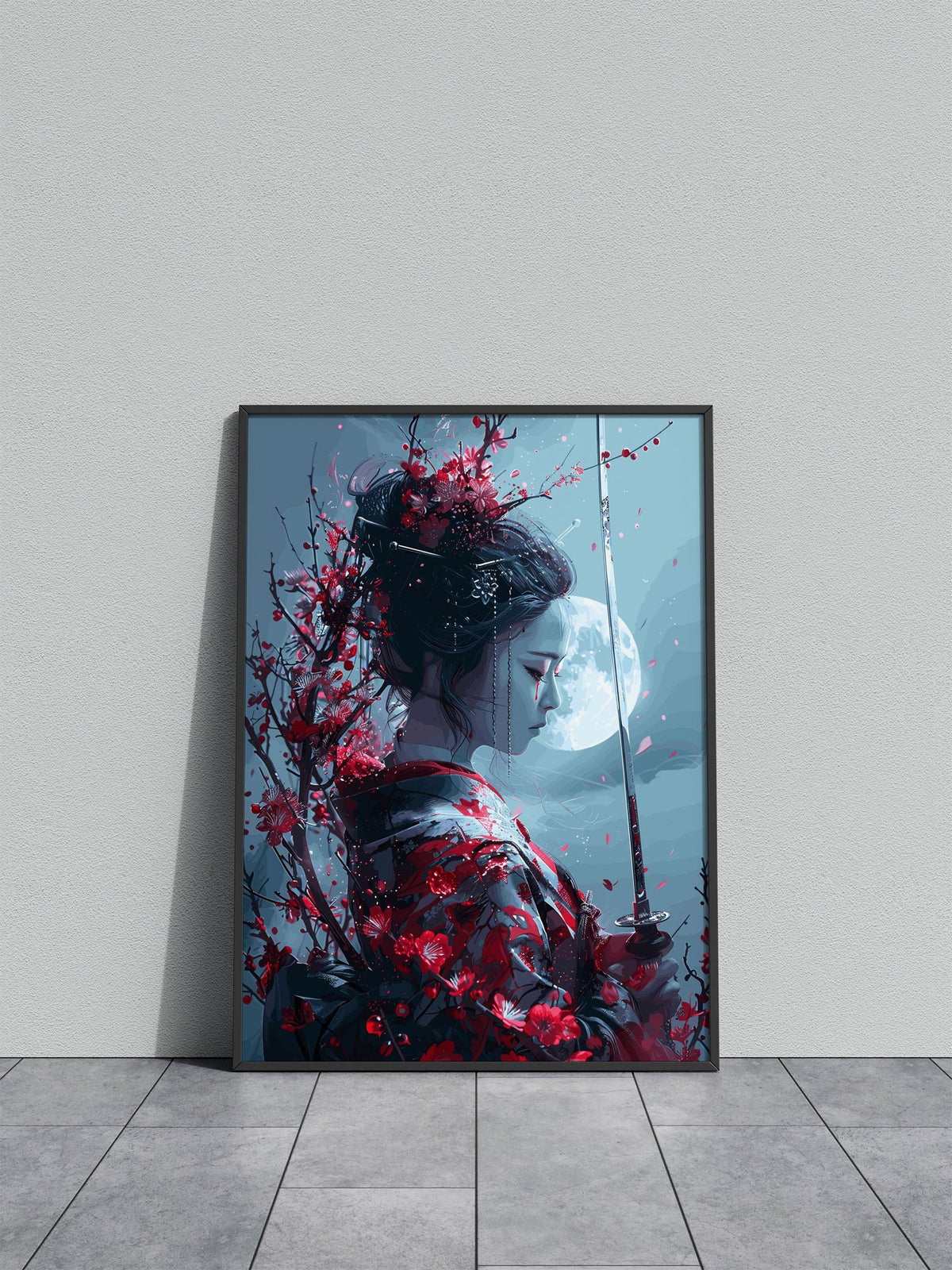 Geisha Moon Japan Asian Style Poster | Wall Art for Home & Office | High-Quality Print - High-Quality Visual Display