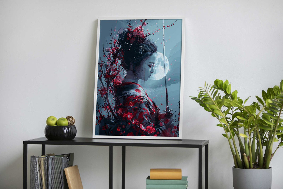 Geisha Moon Japan Asian Style Poster | Wall Art for Home & Office | High-Quality Print - High-Quality Visual Display